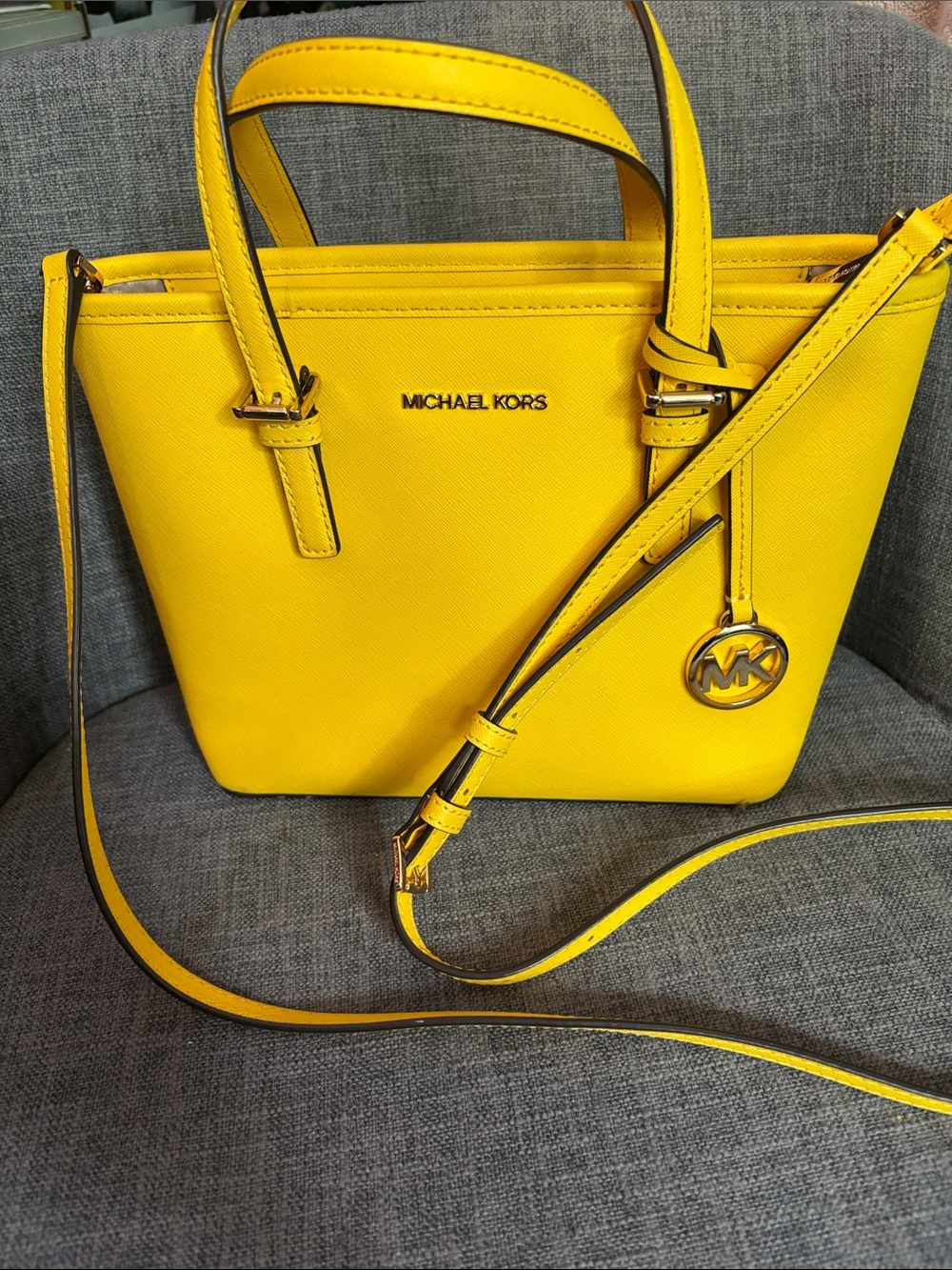 Michael Kors Bright Yellow Saffiano Satchel
